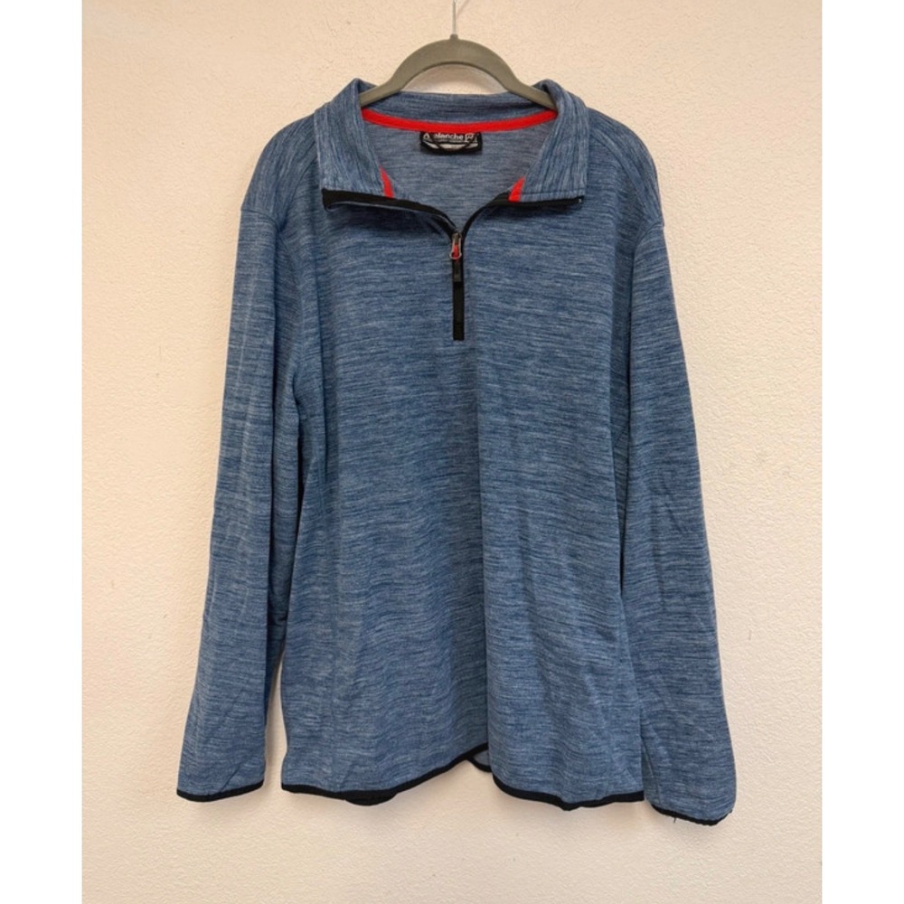 Avalanche Men's Large Blue Quarter Zip Pullover Stretch Performance Long Sleeve